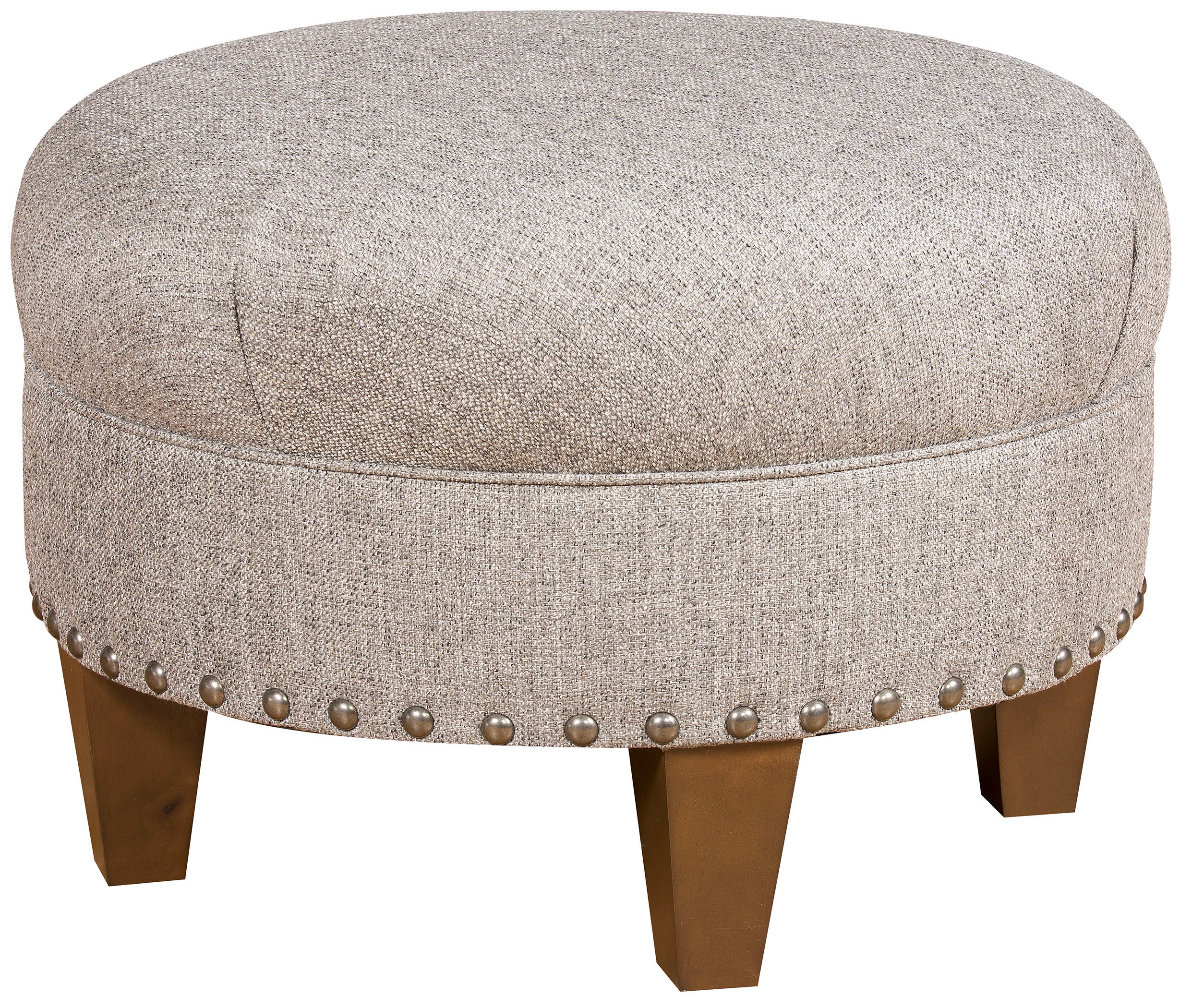 King Hickory Living Room Capital Circular Small Ottoman with Flat Top